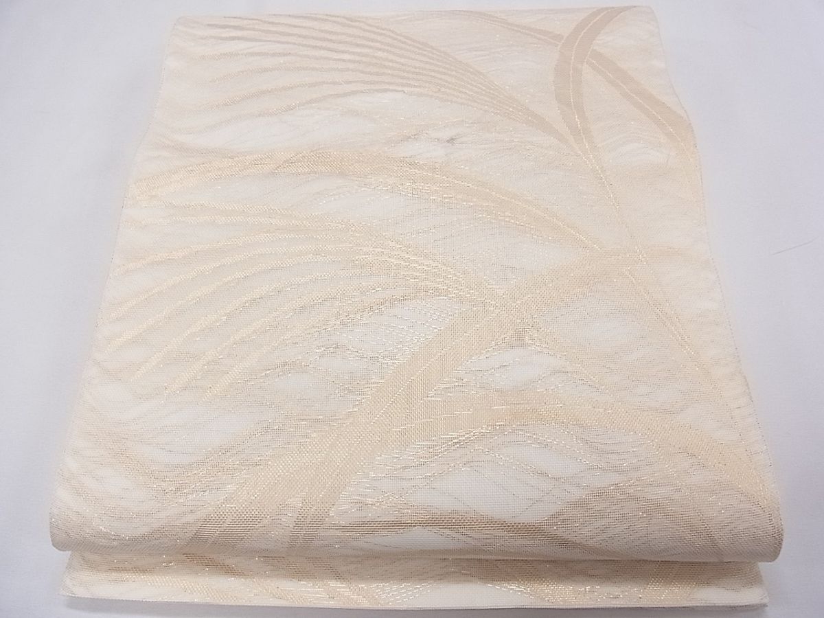 平和屋着物■夏物 六通柄 本袋帯 枝葉文 金糸 逸品 CAAG9198fb