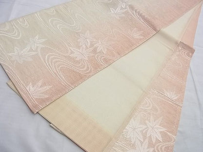 平和屋着物■夏物 六通柄袋帯 竜田川 銀糸 逸品 BAAI3748du
