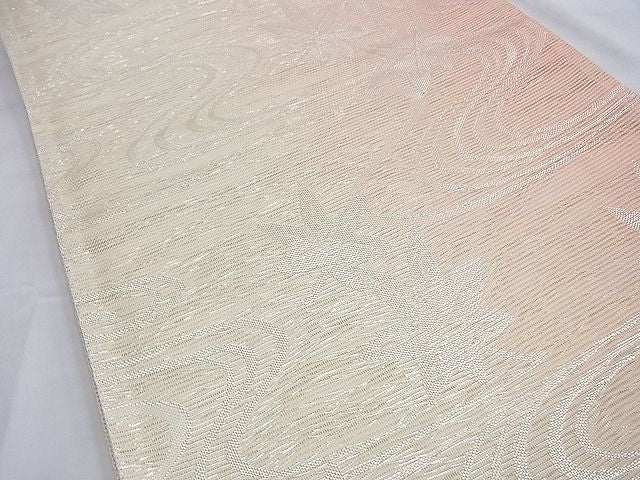 平和屋着物■夏物 六通柄袋帯 竜田川 銀糸 逸品 BAAI3748du