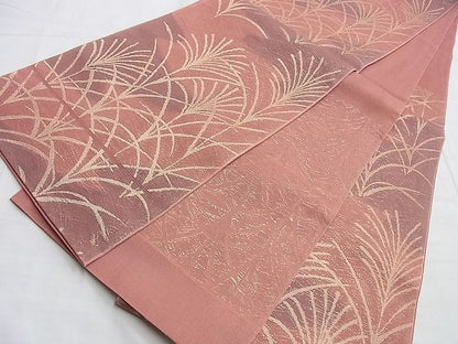 平和屋着物■夏物 六通柄 袋帯 すすき 金糸 逸品 BAAI3779du