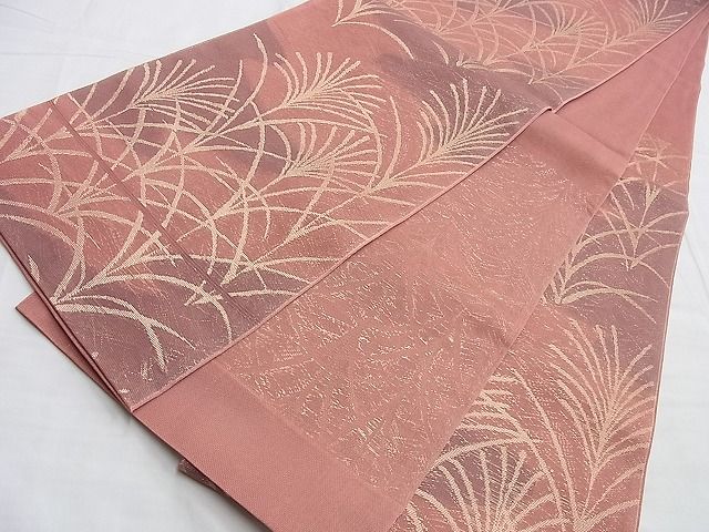平和屋着物■夏物 六通柄 袋帯 すすき 金糸 逸品 BAAI3779du