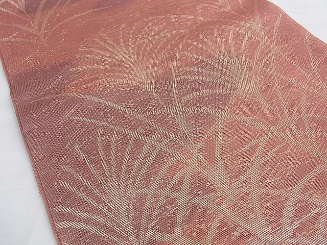 平和屋着物■夏物 六通柄 袋帯 すすき 金糸 逸品 BAAI3779du