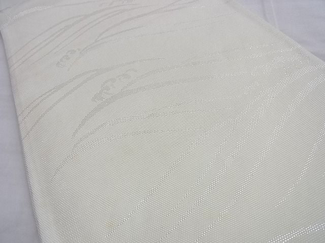 平和屋着物■夏物 六通柄袋帯 立波文様 銀糸 逸品 BAAI3785du