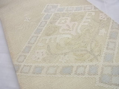 平和屋着物■夏物 太鼓柄袋帯 菱天井花文 金糸 逸品 BAAI9504du