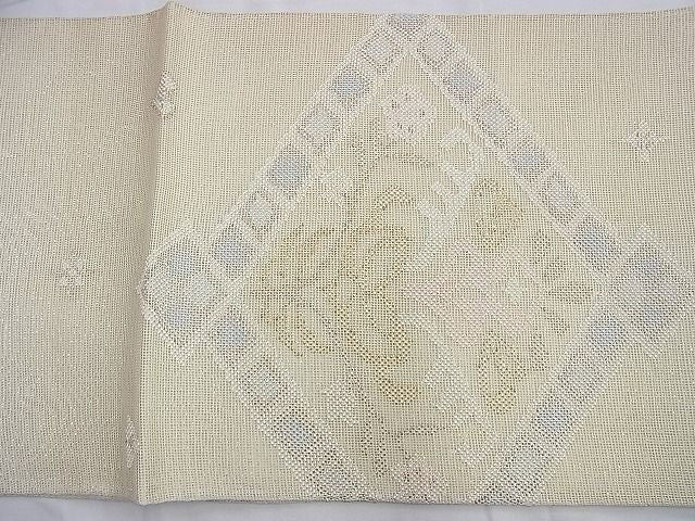 平和屋着物■夏物 太鼓柄袋帯 菱天井花文 金糸 逸品 BAAI9504du