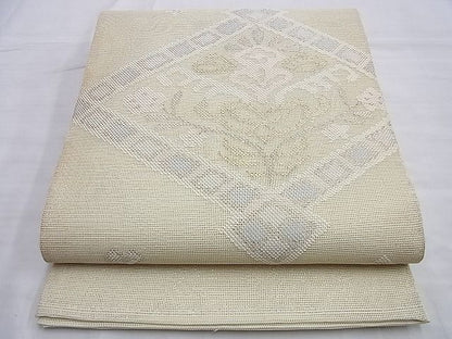 平和屋着物■夏物 太鼓柄袋帯 菱天井花文 金糸 逸品 BAAI9504du