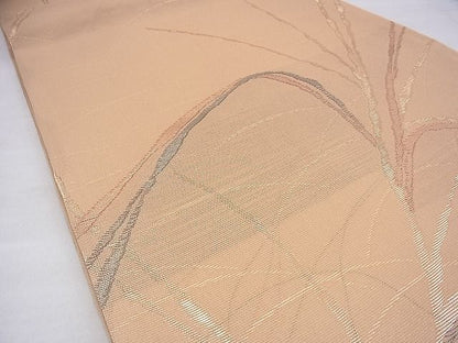 平和屋着物■夏物 六通柄袋帯 すすき 金糸 逸品 BAAI7922ea
