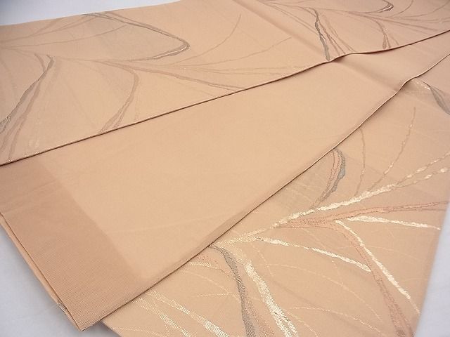 平和屋着物■夏物 六通柄袋帯 すすき 金糸 逸品 BAAI7922ea