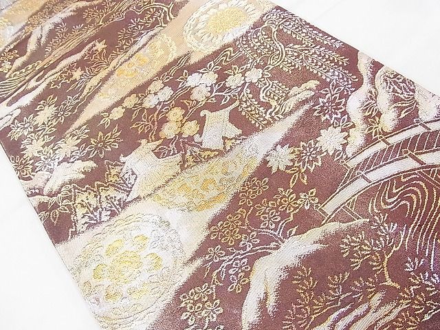 平和屋着物◎六通柄袋帯 御所解 金銀糸 逸品 BAAI2046ns