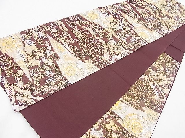 平和屋着物◎六通柄袋帯 御所解 金銀糸 逸品 BAAI2046ns