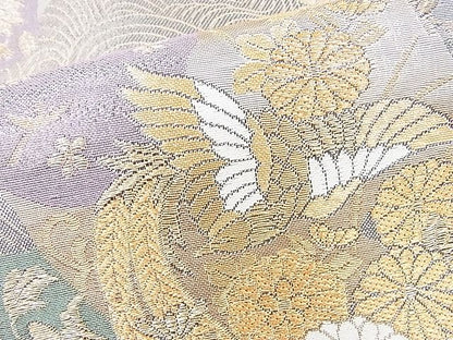 平和屋着物◎六通柄袋帯 唐織 鳳凰道長花文 金糸 逸品 BAAI2052ns