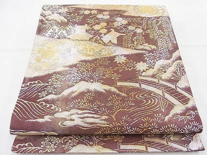 平和屋着物◎六通柄袋帯 御所解 金銀糸 逸品 BAAI2046ns