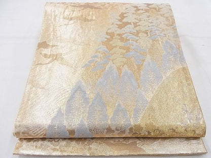 平和屋着物◎佐賀錦 六通柄袋帯 飛鶴樹林文 金糸 逸品 BAAI2064ns