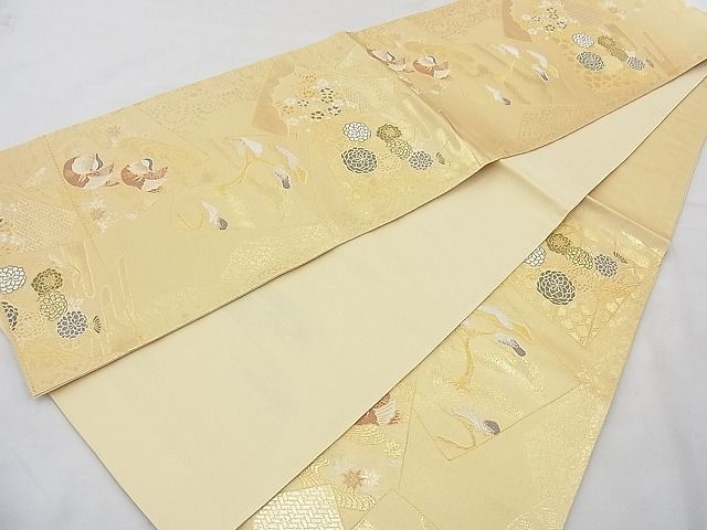 平和屋着物◎六通柄袋帯 唐織 千代 金銀糸 逸品 BAAI6503ns