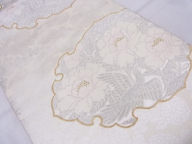 平和屋着物◎六通柄袋帯　唐織　鳳凰牡丹文　金銀糸　逸品　BAAI2098ns