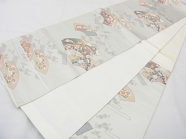 平和屋着物◎六通柄袋帯 唐織 扇各中格外 古代九百錦 金銀糸 逸品 BAAI6522ns