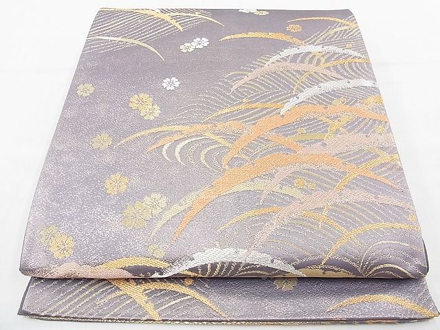 平和屋着物◎六通柄袋帯 雪芝桜流し 金銀糸 逸品 BAAI6532ns