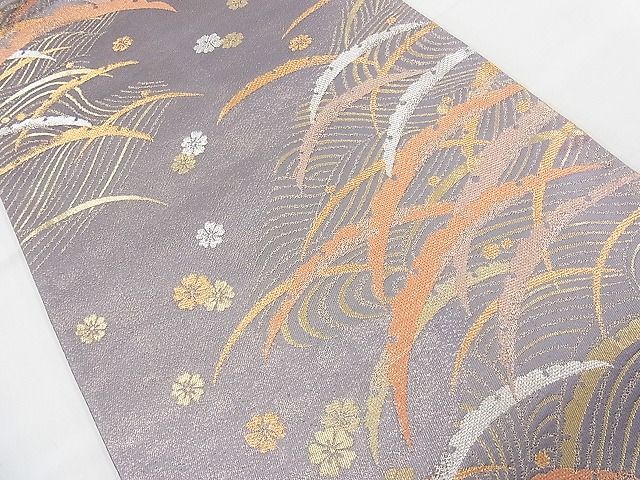 平和屋着物◎六通柄袋帯 雪芝桜流し 金銀糸 逸品 BAAI6532ns