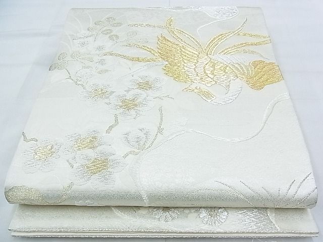 平和屋着物◎六通柄袋帯 唐織 鳳凰流水花文 金銀糸 逸品 BAAI6576ns