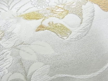 平和屋着物◎六通柄袋帯 唐織 鳳凰流水花文 金銀糸 逸品 BAAI6576ns