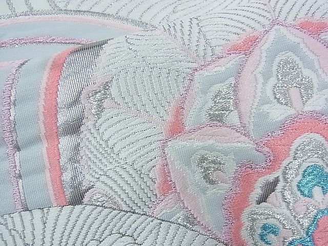 平和屋着物◎六通柄袋帯 唐織 正倉院青海波 銀糸 逸品 BAAI9908ns