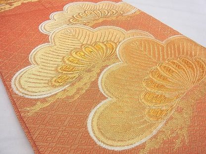 平和屋着物◎佐賀錦 六通柄袋帯 笠松 金糸 逸品 BAAI0421if