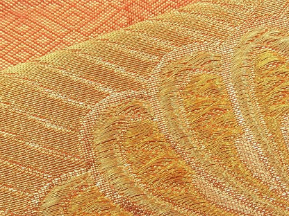 平和屋着物◎佐賀錦 六通柄袋帯 笠松 金糸 逸品 BAAI0421if