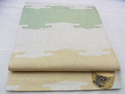 平和屋着物◎六通柄袋帯 ワンポイント 荒磯 金銀糸 逸品 BAAI0438if