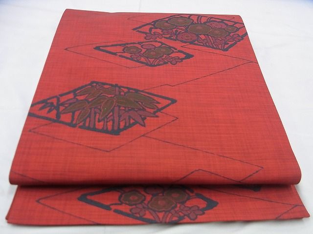 平和屋着物◎六通柄袋帯 紹巴 松竹梅 逸品 BAAI0451if