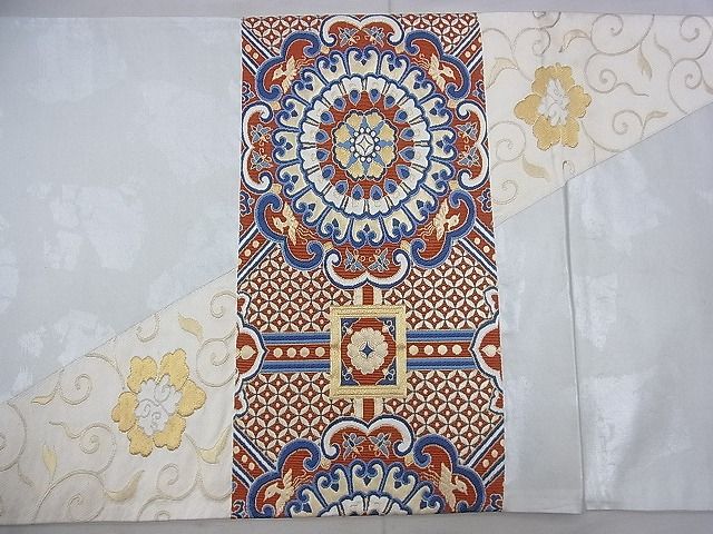 平和屋着物◎太鼓柄袋帯 正倉院蜀江文様 金銀糸 逸品 BAAI0459if