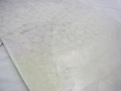 平和屋着物◎六通柄袋帯 地紙文様 銀糸 逸品 BAAI0480if