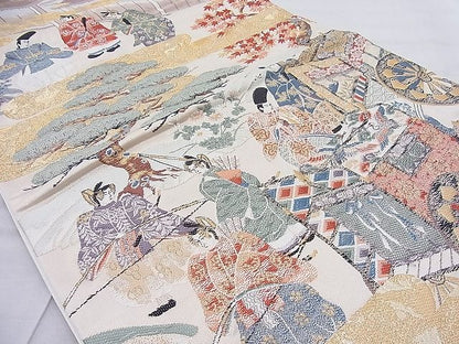 平和屋着物◎六通柄袋帯 唐織 春秋鎌倉 金糸 逸品 BAAI0495if
