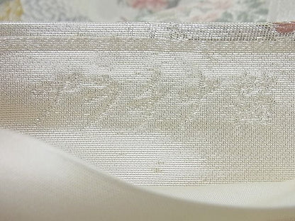 平和屋着物◎六通柄袋帯 唐織 地紙亀甲鶴花文 金銀糸 逸品 BAAI0499if