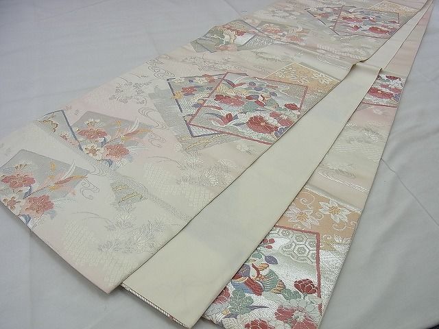 平和屋着物◎六通柄袋帯 唐末織 色紙重ね桃山紋 金銀糸 逸品 BAAI5470if