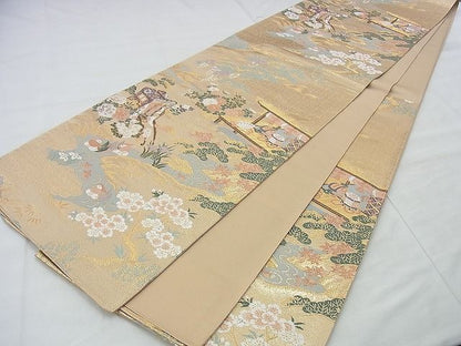 平和屋着物◎六通柄袋帯 唐織 平安春秋文 王朝錦 金糸 逸品 BAAI5467if