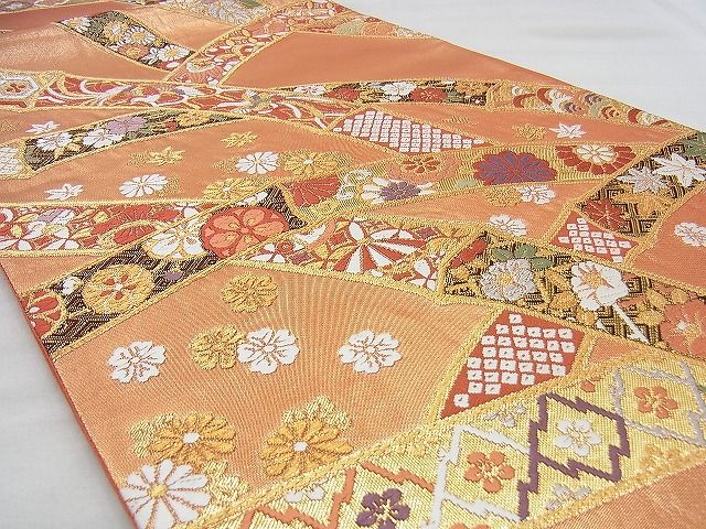 平和屋着物◎六通柄袋帯 唐織 竹垣慶長花文 金糸 逸品 BAAI5484if