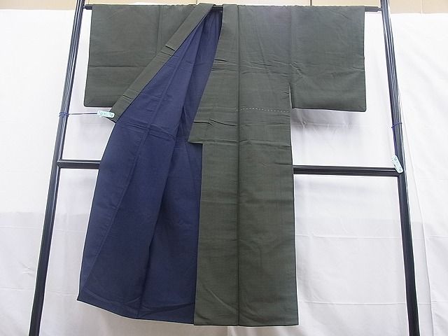 平和屋着物■男性 紬 横段文 逸品 BAAI3082iy