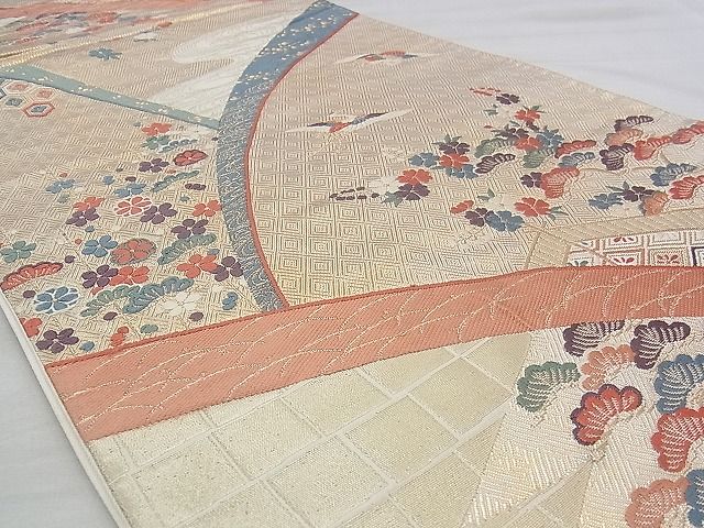 平和屋着物◎六通柄袋帯 唐織 慶長金映小袖文 金糸 逸品 BAAI5499if