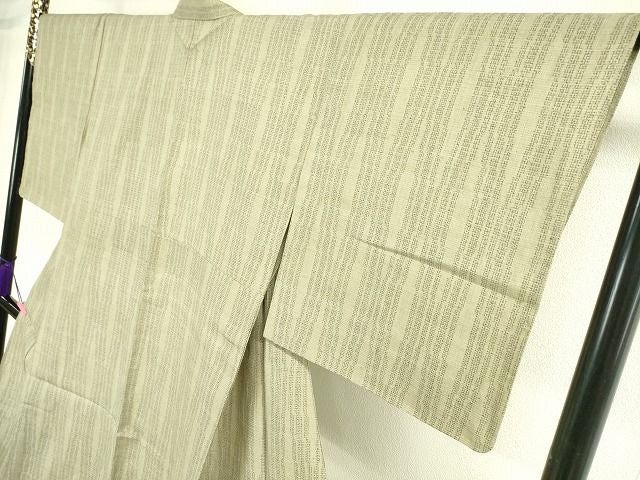 平和屋本店■希少　本場結城紬　単衣　芋麻手紡糸　80亀甲　間道　証紙付き　逸品　未使用　DZAA1846kh4