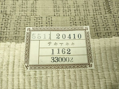 平和屋本店■希少　本場結城紬　単衣　芋麻手紡糸　80亀甲　間道　証紙付き　逸品　未使用　DZAA1846kh4