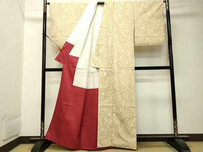 平和屋着物■上質な紬 亀甲文 逸品 DAAG4606fe