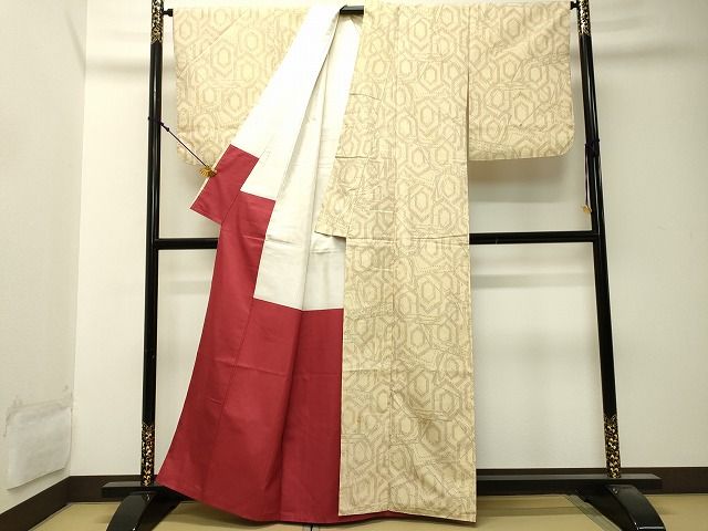 平和屋着物■上質な紬 亀甲文 逸品 DAAG4606fe
