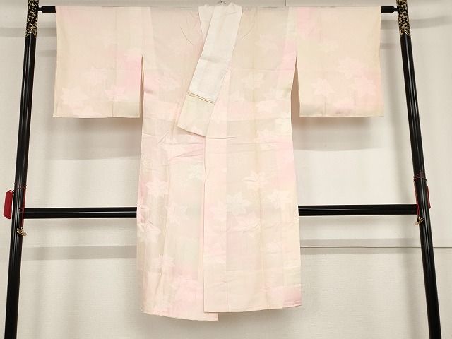 平和屋着物■長襦袢　無双仕立て　楓地紋　暈し染め　広衿仕立て　正絹　逸品　AAAJ8573Aog