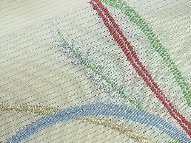 平和屋着物■夏物　九寸名古屋帯　稲穂　金銀糸　逸品　CAAH1828th