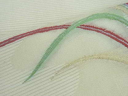 平和屋着物■夏物　九寸名古屋帯　稲穂　金銀糸　逸品　CAAH1828th