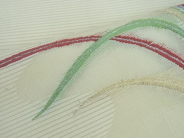 平和屋着物■夏物　九寸名古屋帯　稲穂　金銀糸　逸品　CAAH1828th