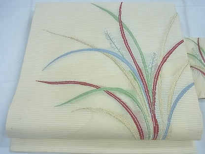 平和屋着物■夏物　九寸名古屋帯　稲穂　金銀糸　逸品　CAAH1828th