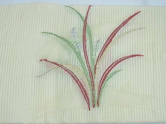 平和屋着物■夏物　九寸名古屋帯　稲穂　金銀糸　逸品　CAAH1828th