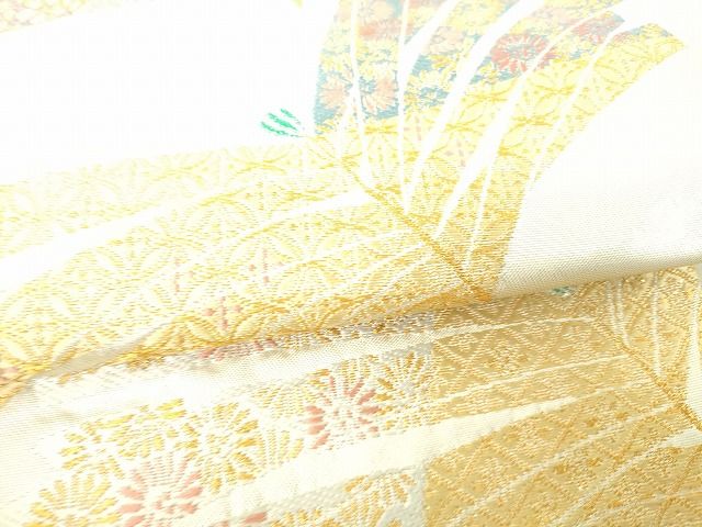 平和屋着物■六通柄袋帯 松葉吉祥花文 金銀糸 引箔 逸品 DAAH6030sf