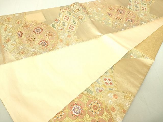 平和屋着物■六通柄袋帯 吉祥花文 金糸 逸品 DAAH6058sf